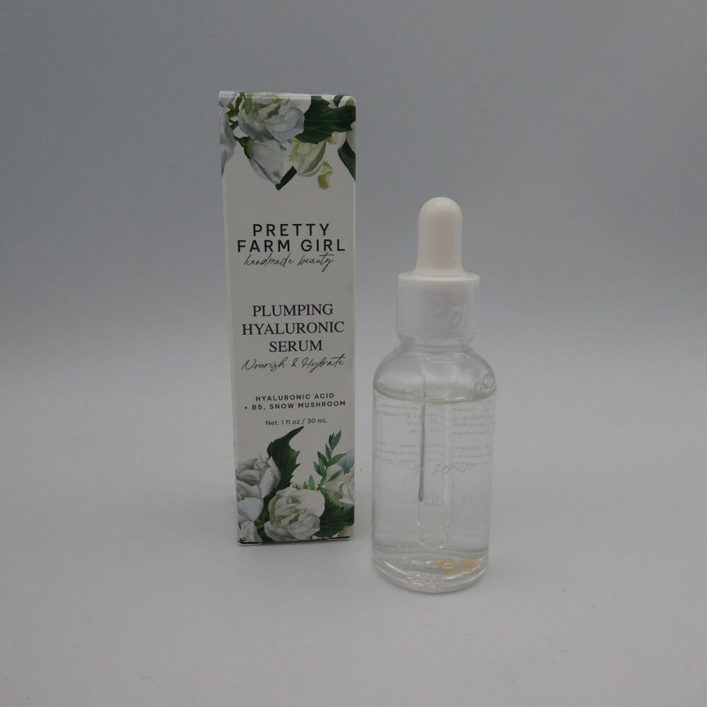 Pretty Farm Girl Plumping Hyaluronic Serum B5 Snow Mushroom 1oz New Exp 2/27